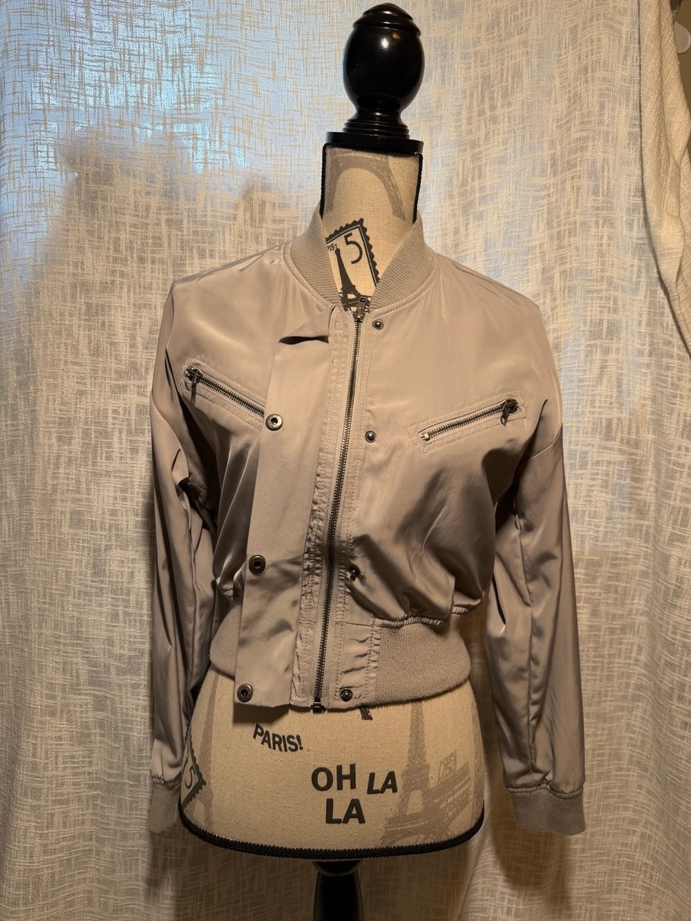 Ashley By 26 International Taupe Bomber Jacket